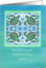 Good Luck On Your Exams Watercolor Turtles Custom card