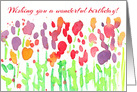 Wishing You A Wonderful Birthday Watercolor Flowers card