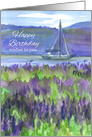 Happy Birthday Wishes To You Sailing Mountain Lake Lupines card