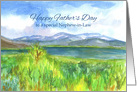 Happy Father’s Day Nephew In Law Mountain Lake Watercolor card