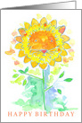 Happy Birthday Lion Watercolor Flower card