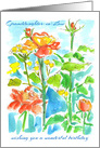 Happy Birthday Granddaughter in Law Orange Roses Watercolor card