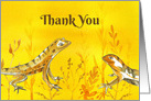 Thank You Lizards Yellow Watercolor Illustration card