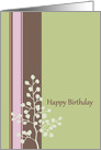 Happy Birthday Tree Apple Green Stripes card
