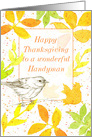 Happy Thanksgiving Handyman Bird Autumn Leaves card