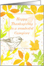 Happy Thanksgiving Caregiver Bird Autumn Leaves card