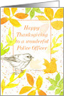 Happy Thanksgiving Police Officer Bird Autumn Leaves card