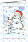 Thank You For The Gift Christmas Snowman Rabbits card