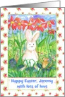 Happy Easter White Rabbit Mouse Snail Custom card