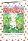 Happy Easter Grandniece White Rabbit Custom card