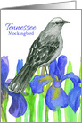 State Bird of Tennessee Blue Iris Flower card