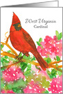 State Bird of West Virginia Cardinal Rhododendron card