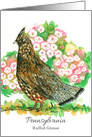 State Bird of Pennsylvania Ruffed Grouse Mountain Laurel card