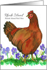 State Bird of Rhode Island Red Hen Chicken Purple Violets card