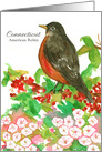 State Bird of Connecticut American Robin Mountain Laurel card