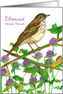 State Bird of Vermont Hermit Thrush Clover Watercolor card