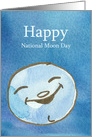 Happy National Moon Day July 20 Watercolor Blue card
