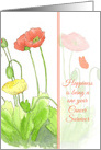 Happiness is being a One Year Cancer Survivor Poppy Flowers card