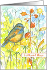 Get Well Tonsil Cancer Faith Hope Bluebird card