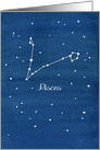 Happy Birthday Pisces Constellation Night Sky card