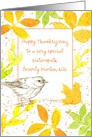 Happy Thanksgiving Naturopath Bird Leaves Custom card