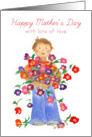 Mother’s Day From Son Flower Bouquet Red Butterflies card