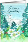 Season’s Greetings Deer Wildlife Winter Forest card