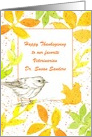 Happy Thanksgiving Veterinarian Bird Leaves card