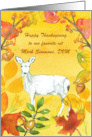 Happy Thanksgiving Veterinarian White Deer Leaves card