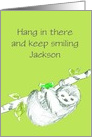 Sloth Hang In There Encouragement Custom card