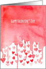 Happy Valentine’s Day Floating Red Hearts card