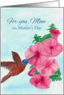 For You Mom On Mother’s Day Hummingbird Watercolor Painting card