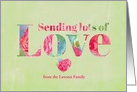 Sending Lots of Love Valentine’s Day Custom Name card