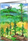 Happy 20th Birthday Grandson Mountain Forest Custom card