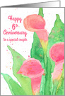 Happy 6th Anniversary Calla Lily Flowers card