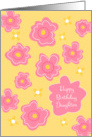 Happy Birthday Daughter Big Pink Flowers card