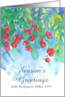 Season’s Greetings Holly Business Custom Name card