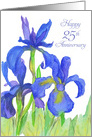 Happy 25th Anniversary Blue Iris Flowers card