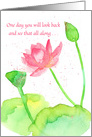 Pink Lotus Flower Encouragement card