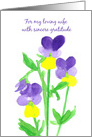 Thank You Wife Caregiver Viola Flowers card