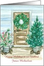 Happy Holidays Landlord Farmhouse Door Custom card