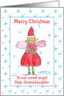 Merry Christmas Step-Granddaughter Angel Watercolor card