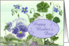 Happy Mother’s Day Purple Pansy Watercolor Painting card