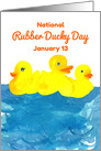 National Rubber Ducky Day January 13 Watercolor card