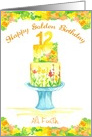 Happy 12th Golden Birthday Cake Custom Name card