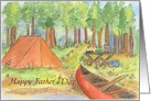 Happy Father’s Day Camping Canoe Tent Forest card