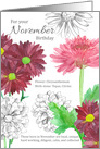 For Your November Birthday Chrysanthemum Flowers card
