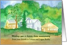 Happy First Home Anniversary Real Estate Custom Name card