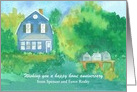 Happy First Home Anniversary Real Estate Custom Name card