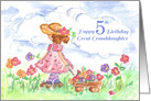 Happy Fifth Birthday Great Granddaughter Little Girl card